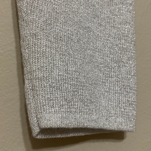 RACHEL ZOE Sweater Dress Silver Shimmer Bodycon Pull Over L event holiday soft - Picture 3 of 8